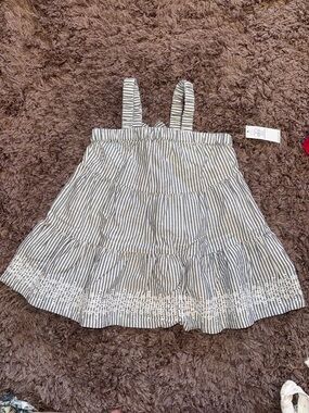 Old Navy Blue and White Striped Dress Tag Visible